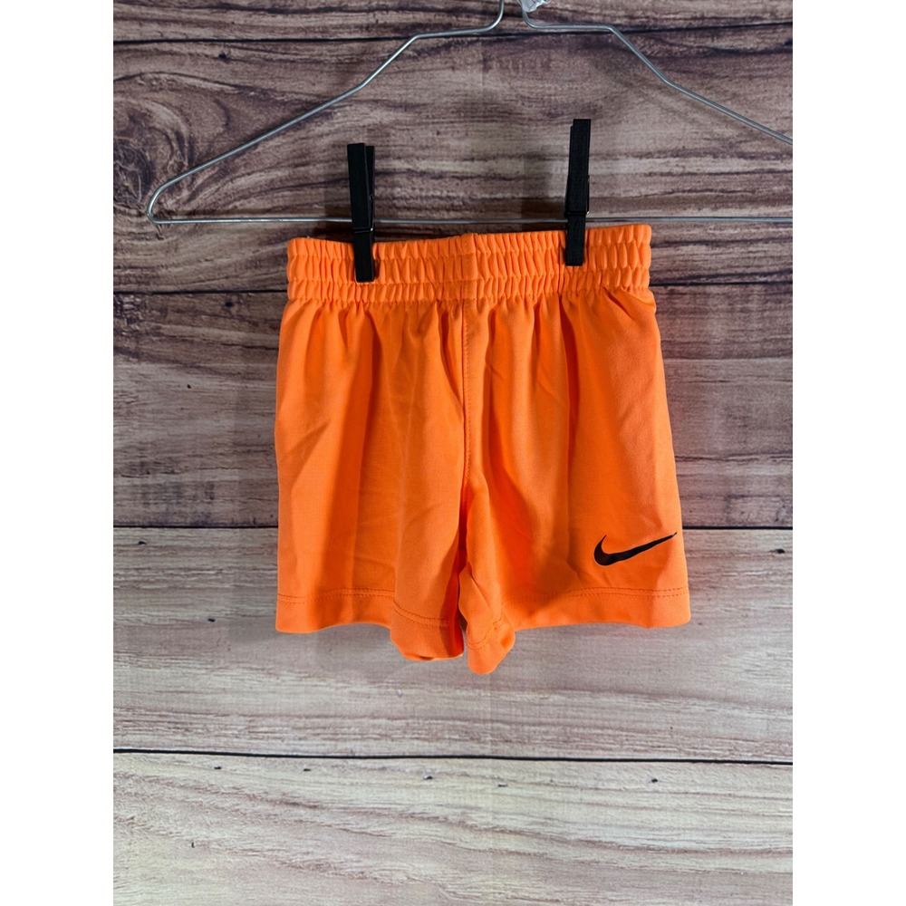 Nike Kids Orange Athletic Shorts Elastic Waist Sport Gym Mesh Knit Size 12m